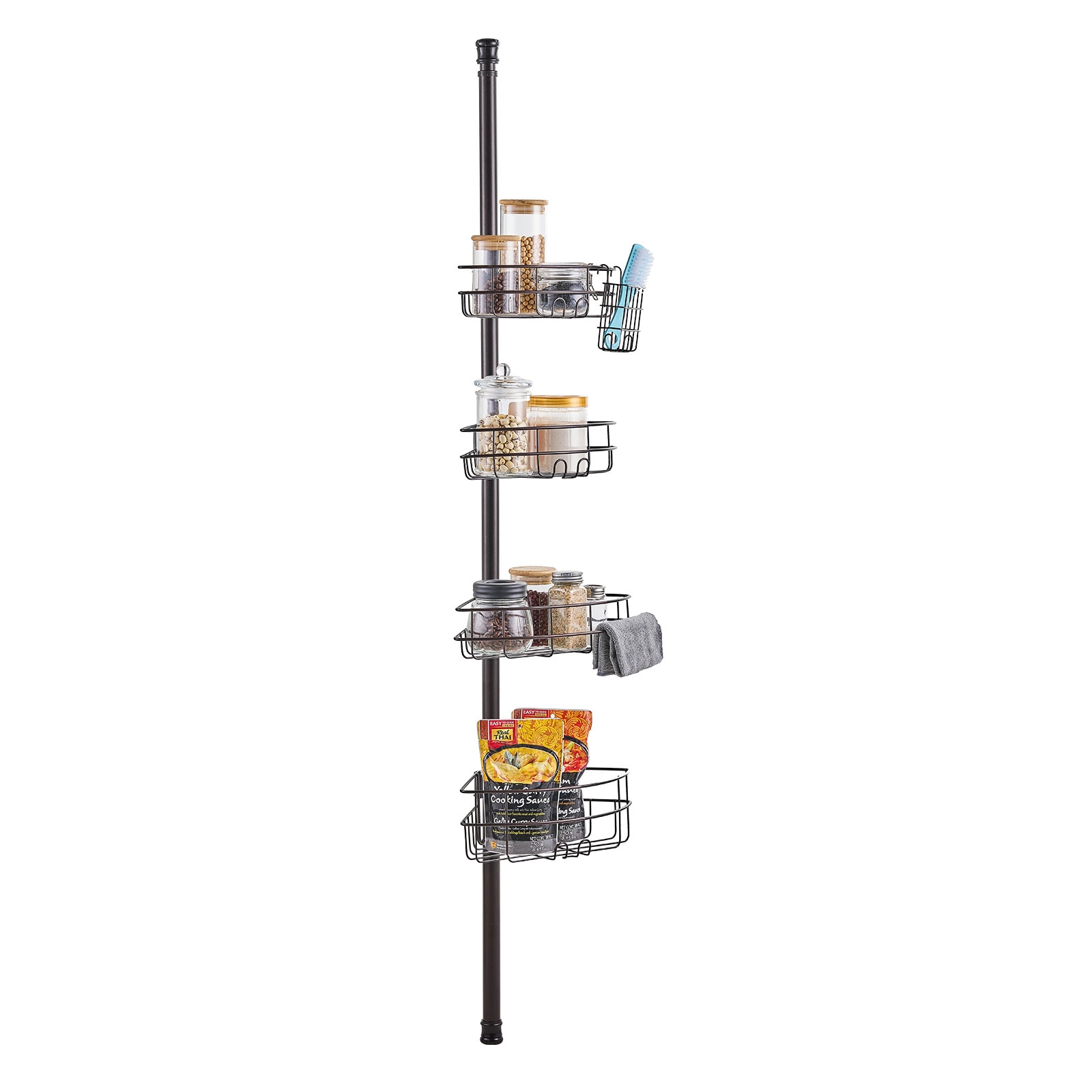 56" To 114" High Shower Corner Caddy Tension Pole Rust-Proof Tension Pole_voghion.com